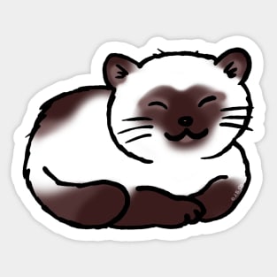 sleepy siamese cat Sticker